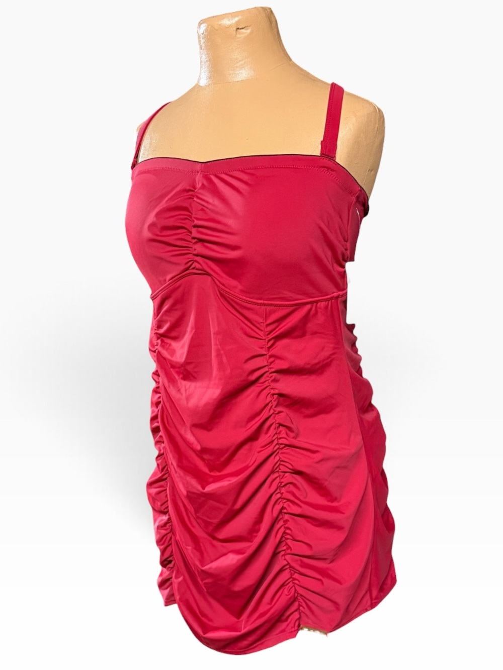 Torrid. Cardinal Red, Build-in Bra Rushed Swimsuit